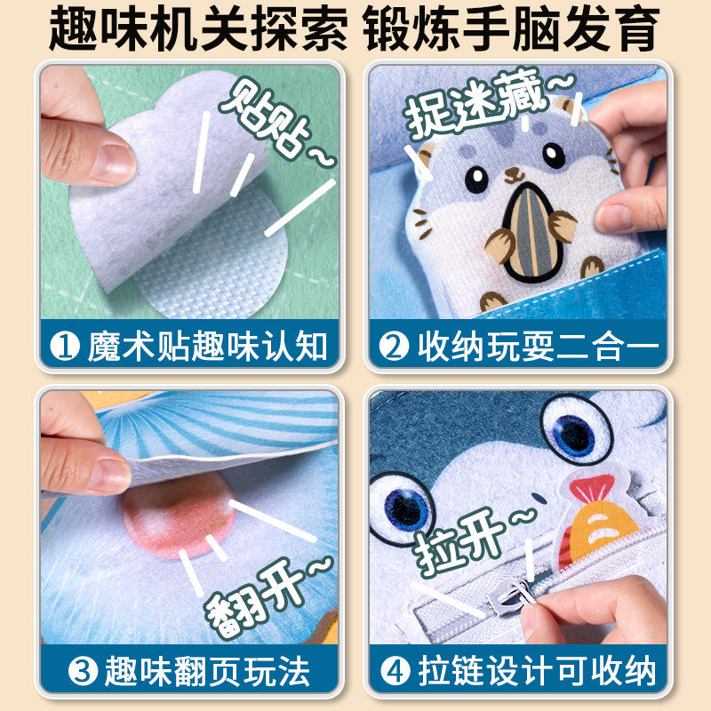 Tear-resistant quiet book for babies - early learning cloth book with velcro, chewable, 3d puzzle, and educational toy