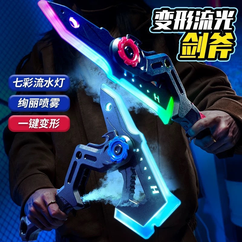 [customized] lightsaber double-bladed telescopic lightsaber children's luminous sword boy's cool double-headed laser sword ax toy