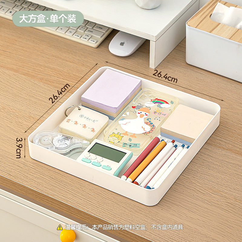 Multifunctional Square Storage Box Grid Plastic Retractable Storage Box Desktop Drawer Storage Stationery Storage Box