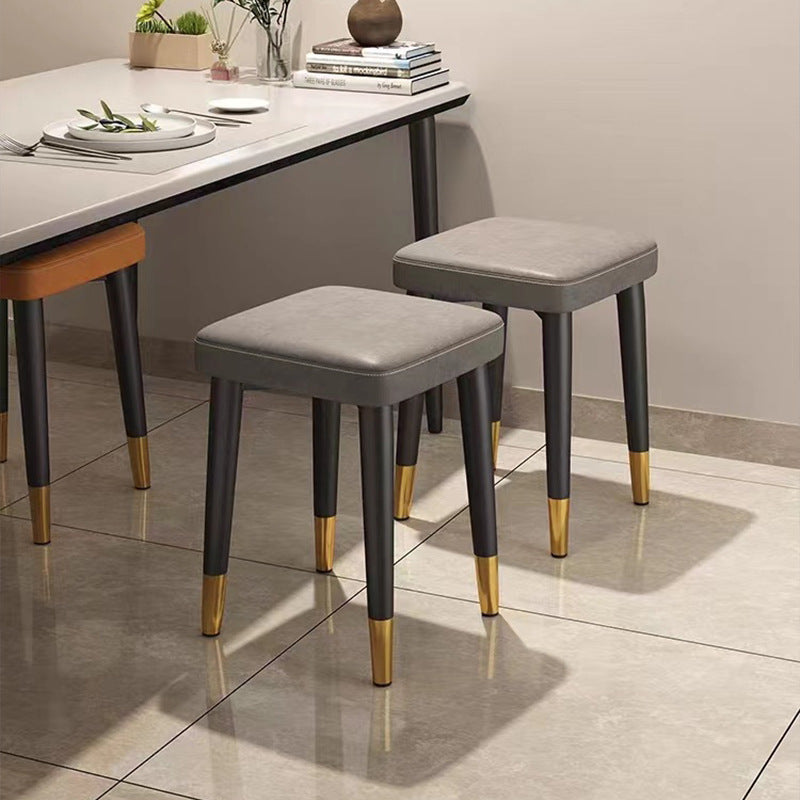 Square stool for home stackable stool modern casual dining table soft bag small stool wholesale iron dressing stool manufacturer
