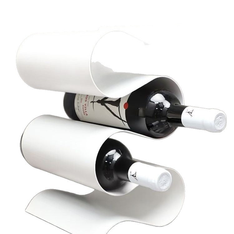 Wine rack - nordic modern light luxury creative tabletop display, cabinet interior storage ornament, metal high-end living room decoration