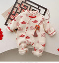 Newborn & infant autumn/winter warm rompers - fleece-lined bodysuits for baby boys & girls - perfect for outdoor wear, full month celebration, and 100-day celebration - trendy styles available
