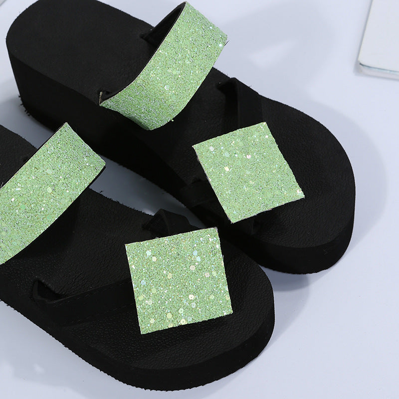 Independent station plus size 2024new arrivalthick sole slippers women's casualflats flip-flops women's sandals cross-border women's shoes in stock trendy