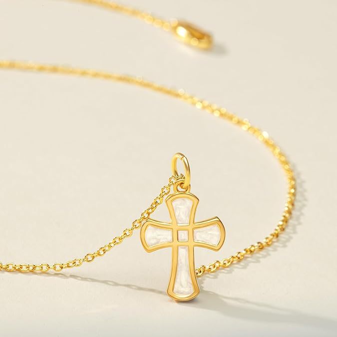 european and american cross inlaid zircon stainless steel layered twist chain paper clip necklace retro niche design