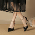 One-word rivet high-heeled shoes, pointed toe, stiletto heel, waterproof platform sandals, women's hollow toe high heels
