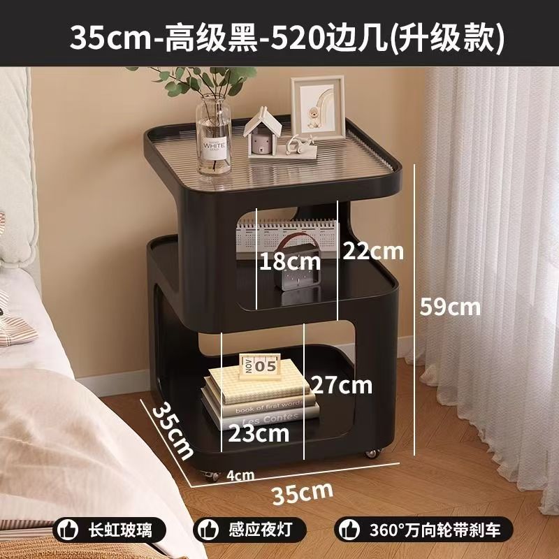 Bedside table small bedroom for home creative bedside cabinet modern casual storage shelf iron art movable side table