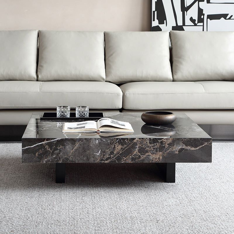 Italian slate coffee table small apartment living room casual tea table floor-standing designer square model designer coffee table