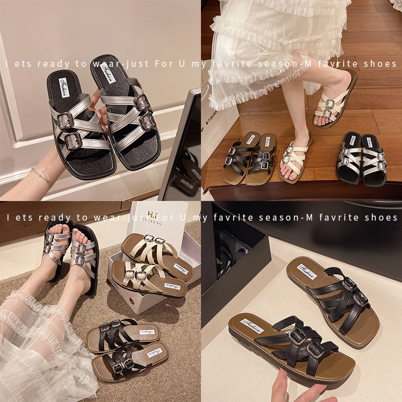 Women's summer sandals & slippers - 2025 new fashion, versatile style, perfect for dresses, beach & pool, roman-style thong sandals