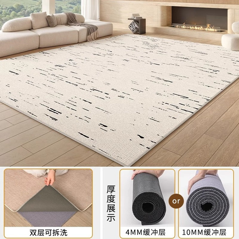 Machine washable carpet new arrival living room double layer detachable washable pure color sofa bedroom chenille for home floor mat
