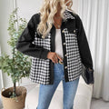 European and american cross-border e-commerce  autumn fashionable elegant versatile color block lapel women's jacket