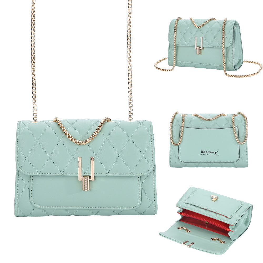 Spot wholesale new women's bag diamond lock small square bag fashion chain niche women's shoulder messenger bag