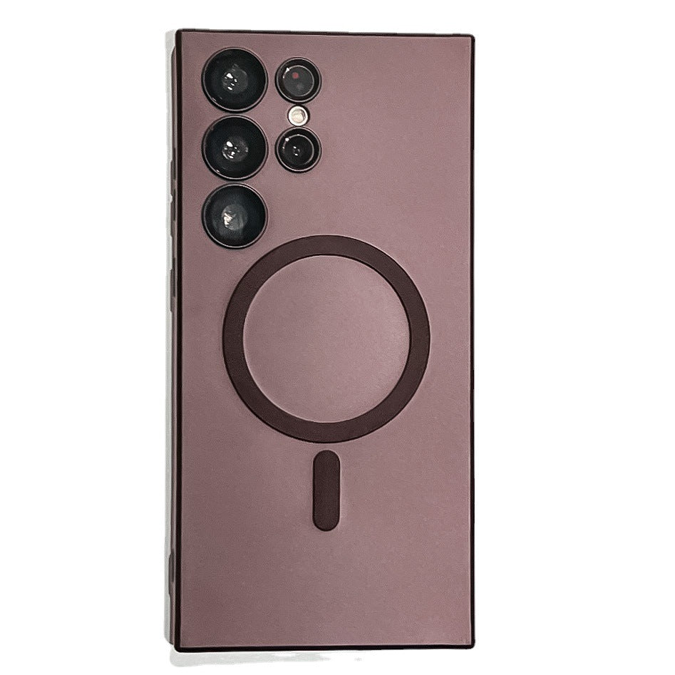 Suitable for samsung s25ultra liquid metal paint magnetic phone case s26 lens film anti-fall simple soft case a57