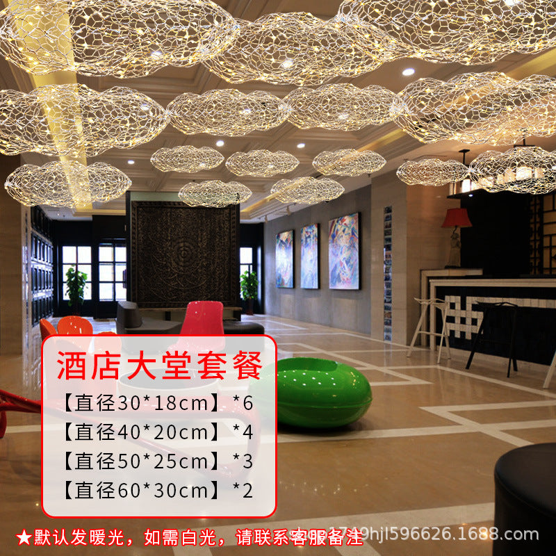 Iron net chandelier Gypsy shopping mall sales department milk tea clothing store lighting creative industrial style restaurant