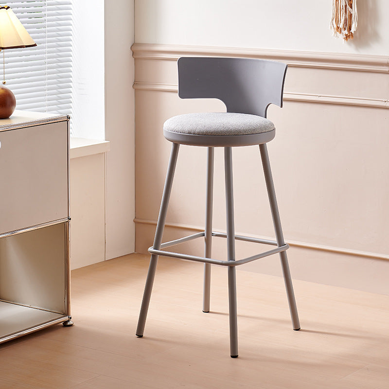 Minimalist nordic bar stool, plastic bar stool, cafe high stool, bar counter chair, backrest high chair, metal outdoor