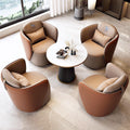 Accessible luxury sales office cafe single sofa hotel lobby casual leather sofa reception office coffee table sofa