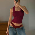 European and american style new  summer fashion hot girl u-neck solid color slim fit tank top crop top women's wholesale