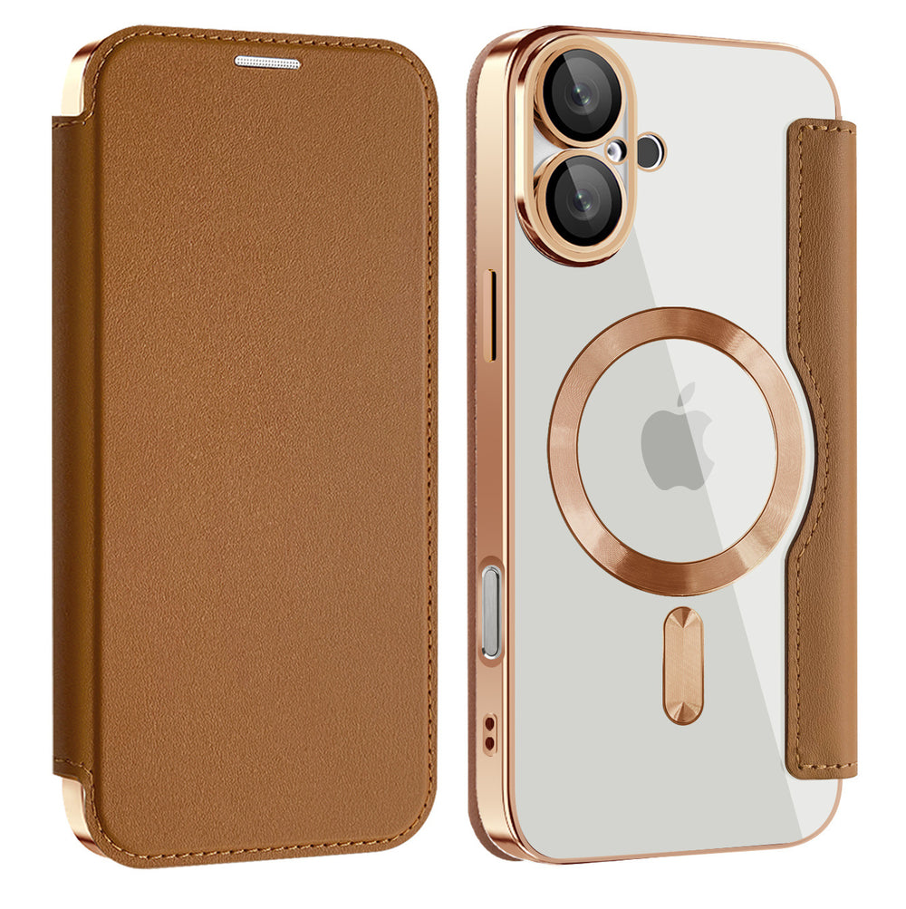 Popular apple 16plus flip leather case mobile phone case iphone15 magnetic anti-fall 13 protective cover cross-border