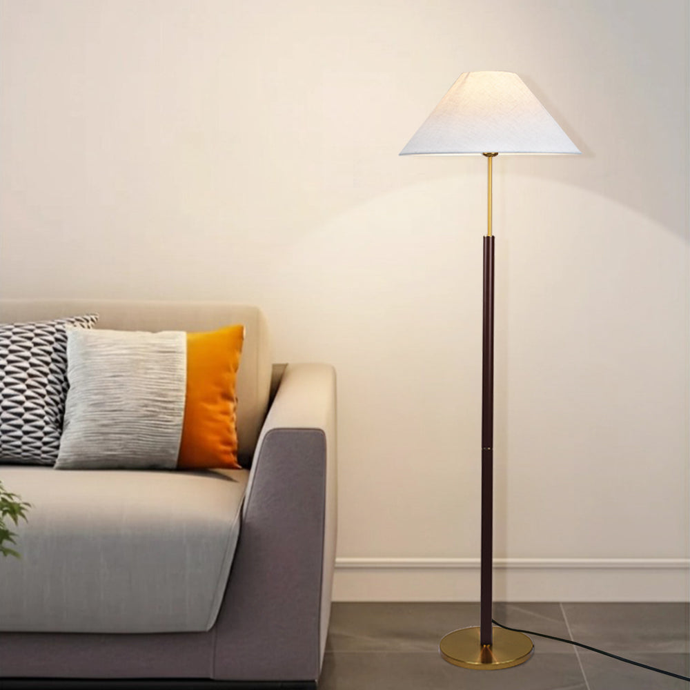 Modern minimalist floor lamp - stylish decorative lighting for living room, sofa side, study, bedroom, and bedside. fabric lampshade, upright design