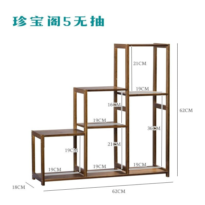 Desktop bogu rack solid wood chinoiserie small tea ornaments tea set purple clay pot multi-layer storage rack duobao pavilion