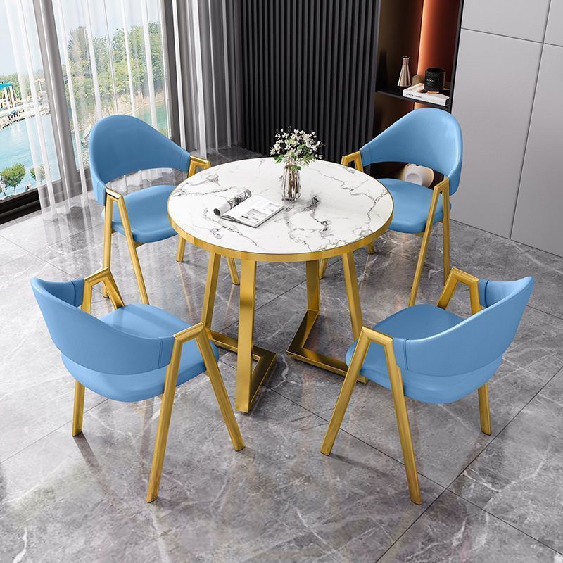 Nordic light luxury negotiation table and chair set - modern minimalist coffee shop/milk tea shop small round table for sales centers and casual reception areas