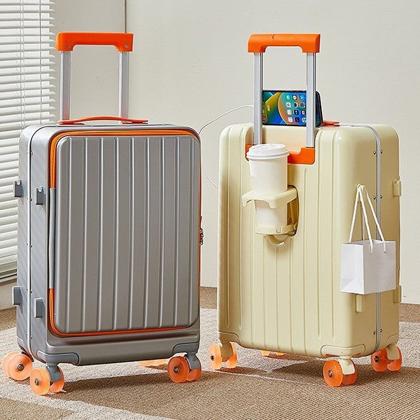 Side opening lid is convenient and durable, password, student multi-functional luggage, universal wheel trolley case, boarding suitcase, minimalist