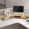 Computer elevated stand monitor bracket desktop bracket office desktop storage shelf workstation corner hole board