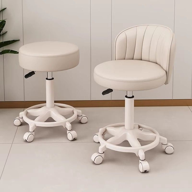 Beauty stool adjustable rotate pulley round stool backrest makeup chair dressing chair movable office chair hairdressing stool no