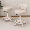 Beauty stool adjustable rotate pulley round stool backrest makeup chair dressing chair movable office chair hairdressing stool no