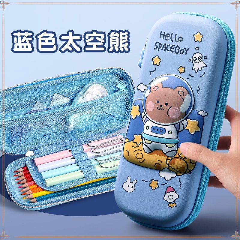 Primary school students pencil case first grade stationery case boys 3D large capacity kindergarten stationery bag cartoon girl pencil case