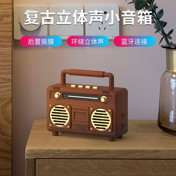 Wireless retro bluetooth small speaker, wireless small U disk card radio, outdoor portable mini stereo BT21