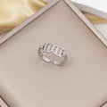 J-10 silver hexagonal ring