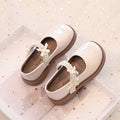 Vancahao kids' black single shoes -  autumn new collection - girls' fashion beaded bow patent leather princess shoes