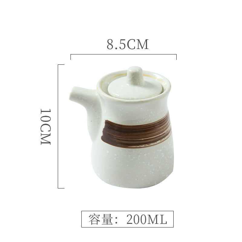 Vintage chic, high-style kitchenware: japanese ceramic soy sauce dispenser, vinegar dispenser, oil dispenser for home, restaurant, and hotel use