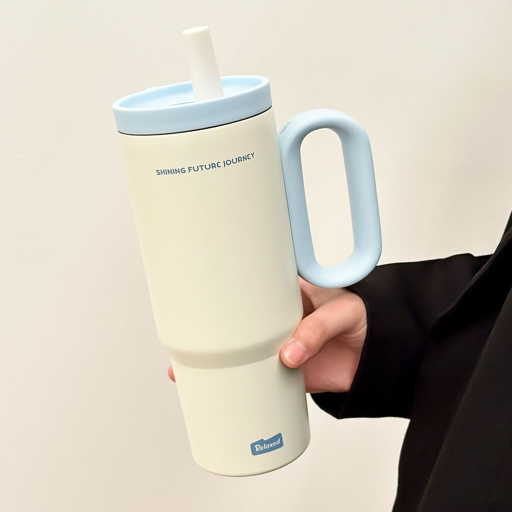 Twilight ice king cup 316 stainless steel thermos cup high-looking large-capacity cold-keeping straw cup outdoor sports water cup