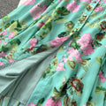 Frenchretro style floral shirt collar dress women's spring waist slimming lookclassy senseaccessible luxury socialite large swing skirt