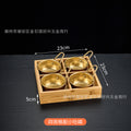 Four compartments + round bowl with handle [gold]