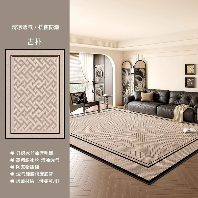 Mat carpet living room cream log style summer new arrival ice silk carpet bedroom simple waterproof mat floor mat
