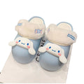 Detachable cotton slippers for women, suitable for wearing outdoors. ins style cinnamoroll cartoon design, cute and thick-soled, with a closed heel and fluffy lining for warmth