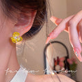 S925 silver needle stylish iris earrings three petals zircon flower fashion earrings classyfashion earrings wholesale