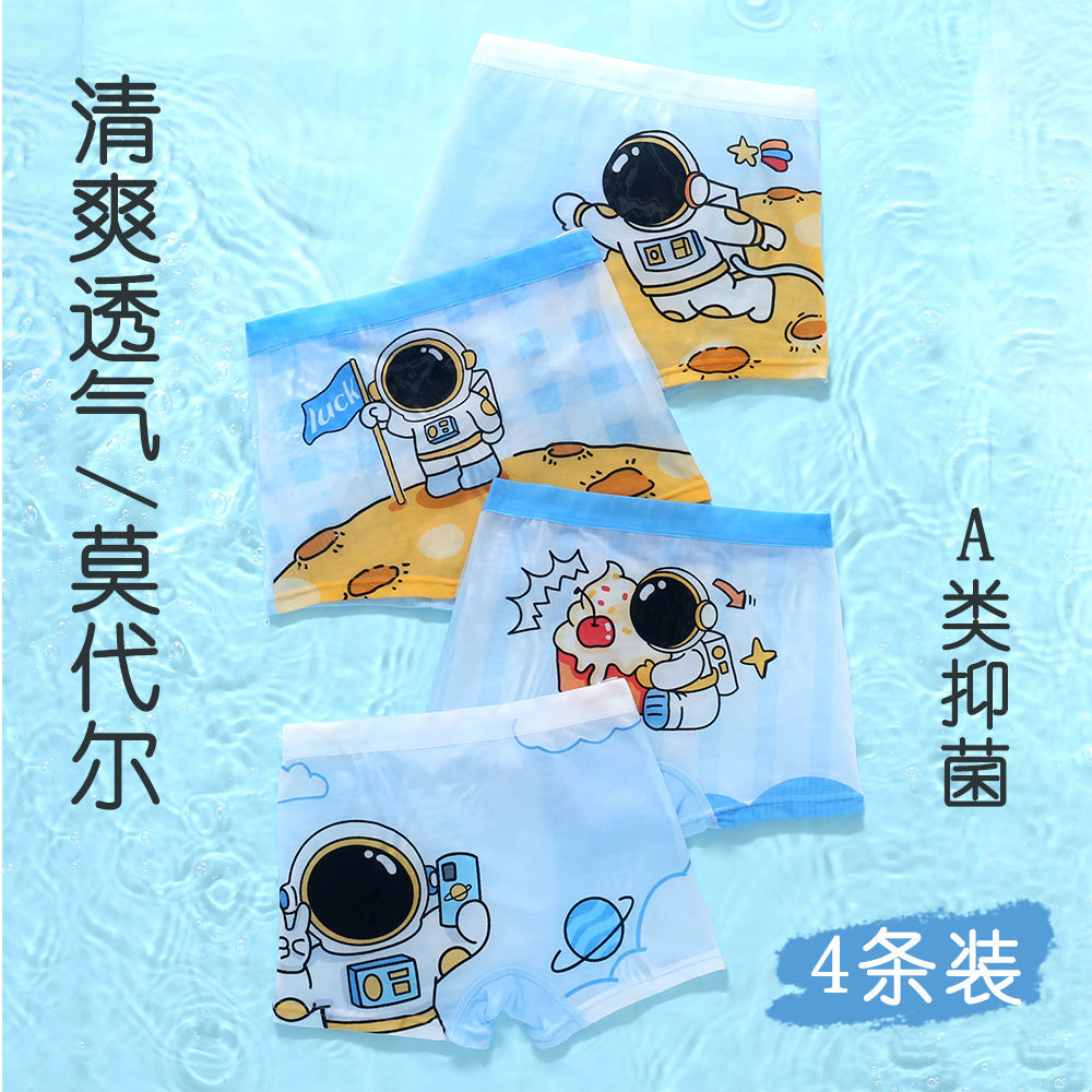 Modal boys underwear summer thin children's flat angle antibacterial crotch boxer shorts boy baby 100% cool