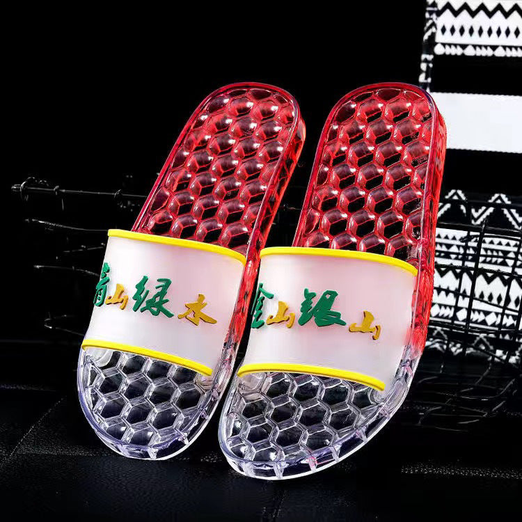 Women's summer slippers - trendy, fashionable, student style, flat, candy colors, versatile, indoor/outdoor, bathroom slides