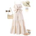 Children's (female) jumpsuit, large butterfly suspender bell jumpsuit