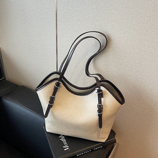 Outer single portable retro fashion tote bag women's 2025 autumn and winter new casual large-capacity shoulder bag commuter women's bag
