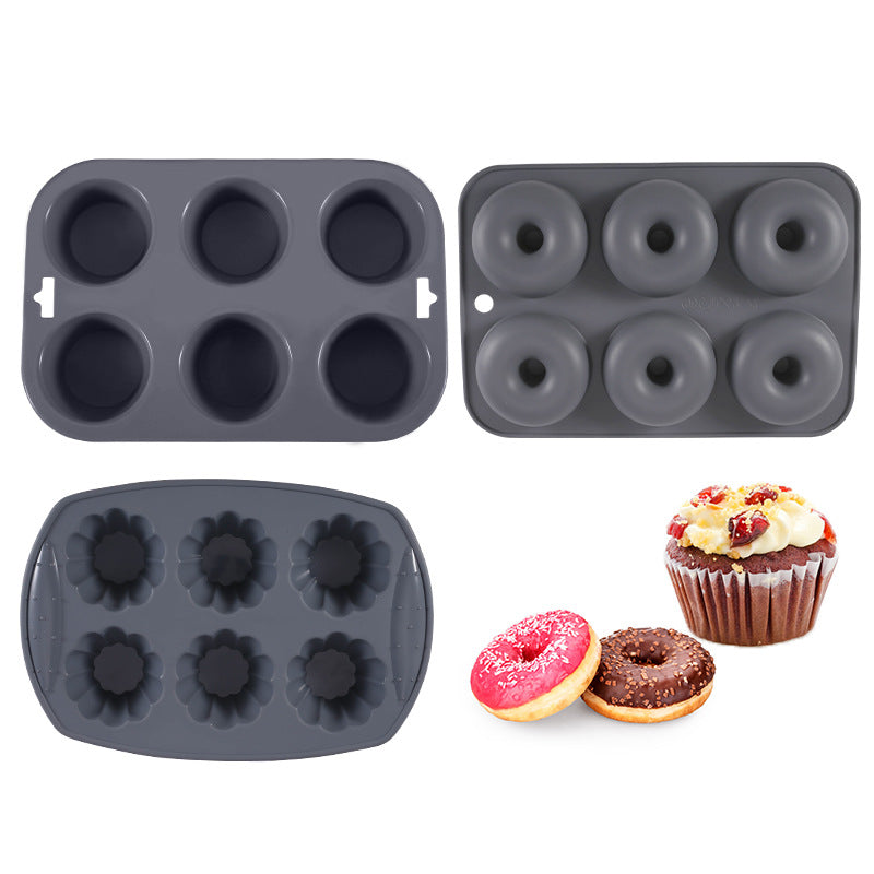 Bestselling mousse ring food-grade 6-cavity silicone donut cake mold - oven safe, direct from the manufacturer