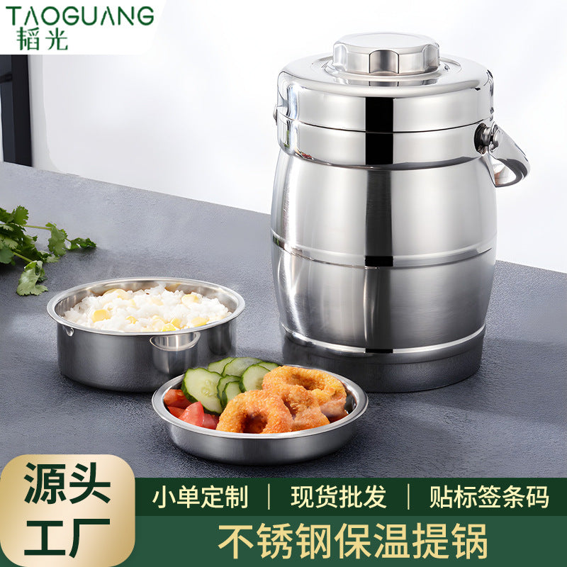 Stainless steel vacuum insulated lunch box - large capacity, portable, multi-compartment, student bento box, insulated food container
