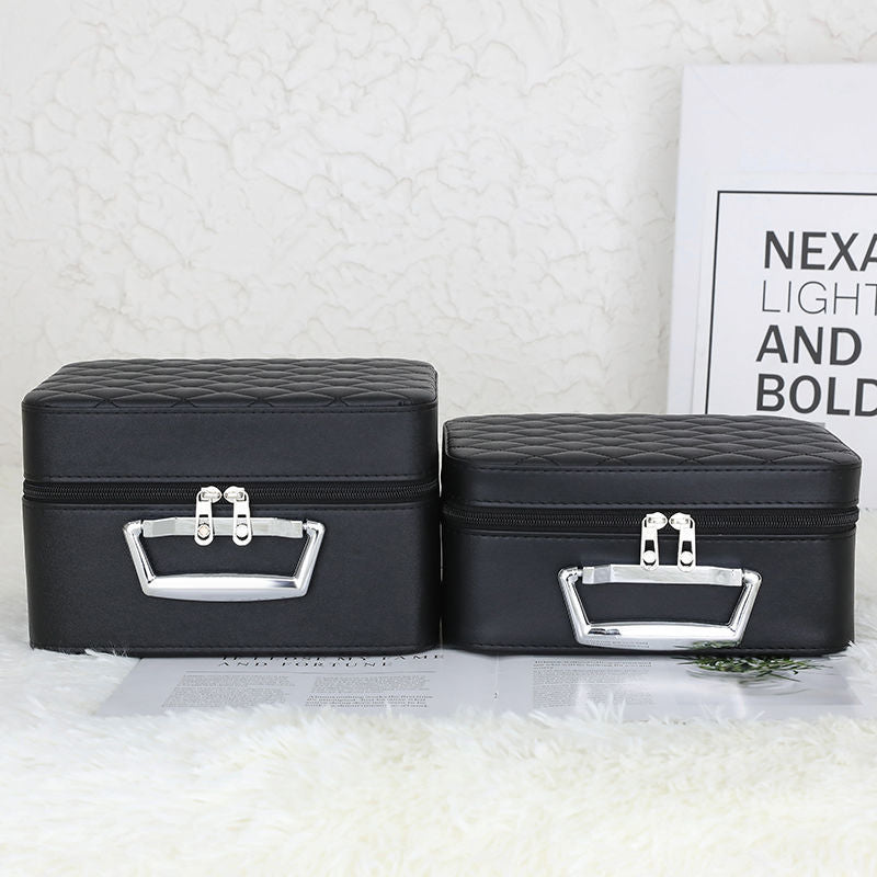 Dongguan Shenzhen Cosmetic Case Cosmetic Bag Factory Manufacturer Storage Bag Portable Cosmetic Leather Box Production High-end Leather Box