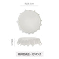 Creative irregular high round table plate white minimalist molecular gastronomy kitchen tableware round serving plate dessert sushi plate