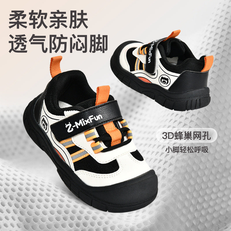 (sizes 18-28) spring/autumn baby stepping stones walking shoes, anti-slip soft sole functional anti-collision toddler shoes for boys and girls, ages 1-4