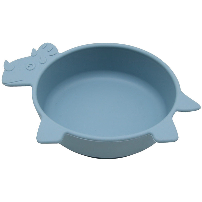 Food Grade Silicone Bowl Children's Tableware Baby Feeding Training Dinosaur Bowl Suction Cup Supplementary Food Bowl Children's Plate Factory