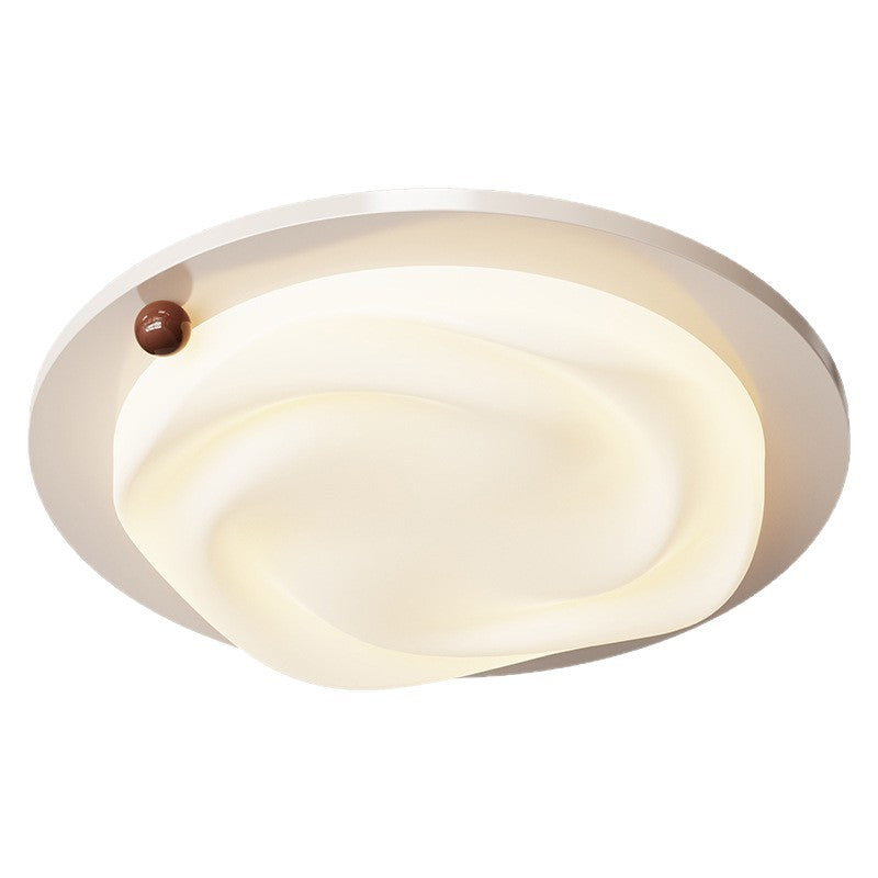 Log cream wind bedroom ceiling light simple modern new walnut pattern creative master bedroom eye protection room lighting